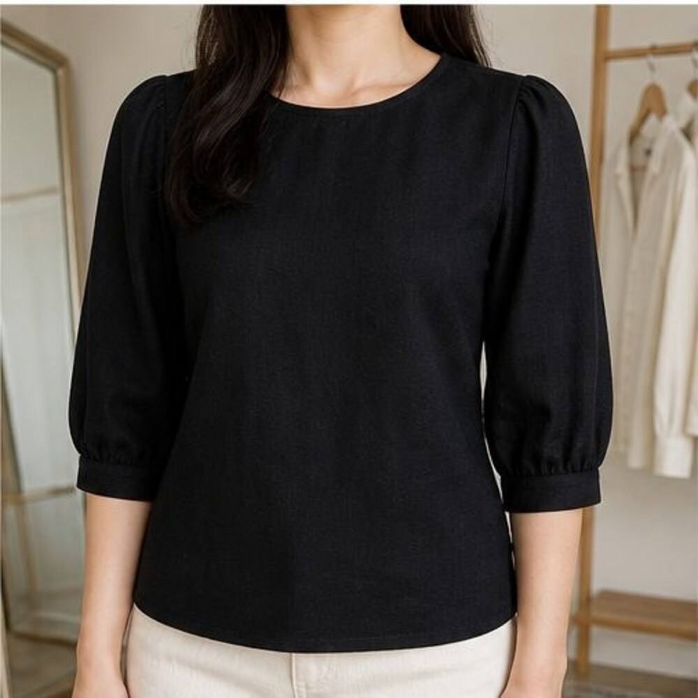 Black Ruffle Blouse - Picture 2 of 6